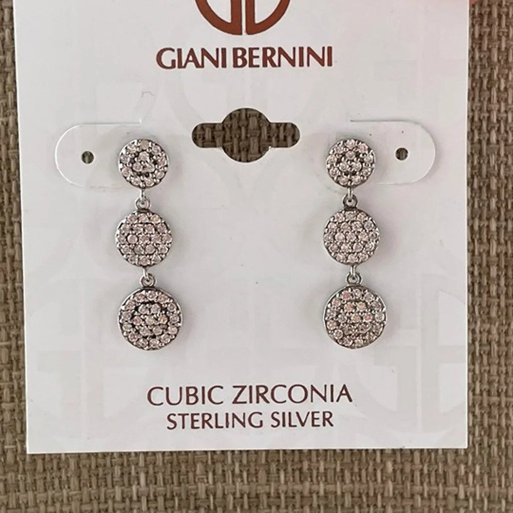 Giani Bernini Women Earrings Sterling Silver Jewelry Cubic Zirconia Earrings $90